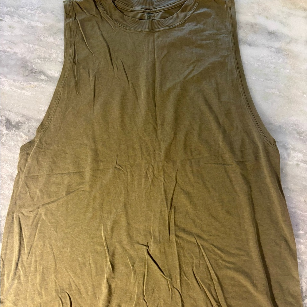 Olive green cotton material Lululemon tank top size 8